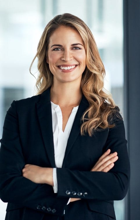 shot of a young businesswoman stnding in modern office